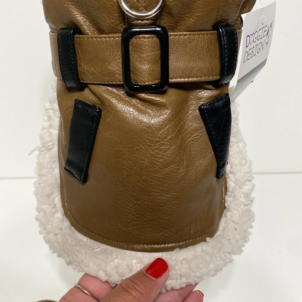 Doggie Design Aviation Pilot Aviator Bomber Jacket Harness with Leash